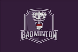 shuttlecock of badminton emblem logo, a Branding & Logo Template by zyxroun shop