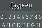 Jaqeen Regular & Italic, a Serif Font by Emdaduljs (Thumbnail 1 of 2)