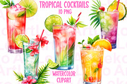 Tropical Cocktails Clipart, a Food Illustration by LekoArt (Thumbnail 1 of 10)