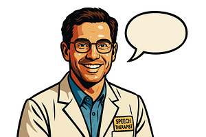 Speech Therapist Professional in Pop, an Illustration by AlexArt
