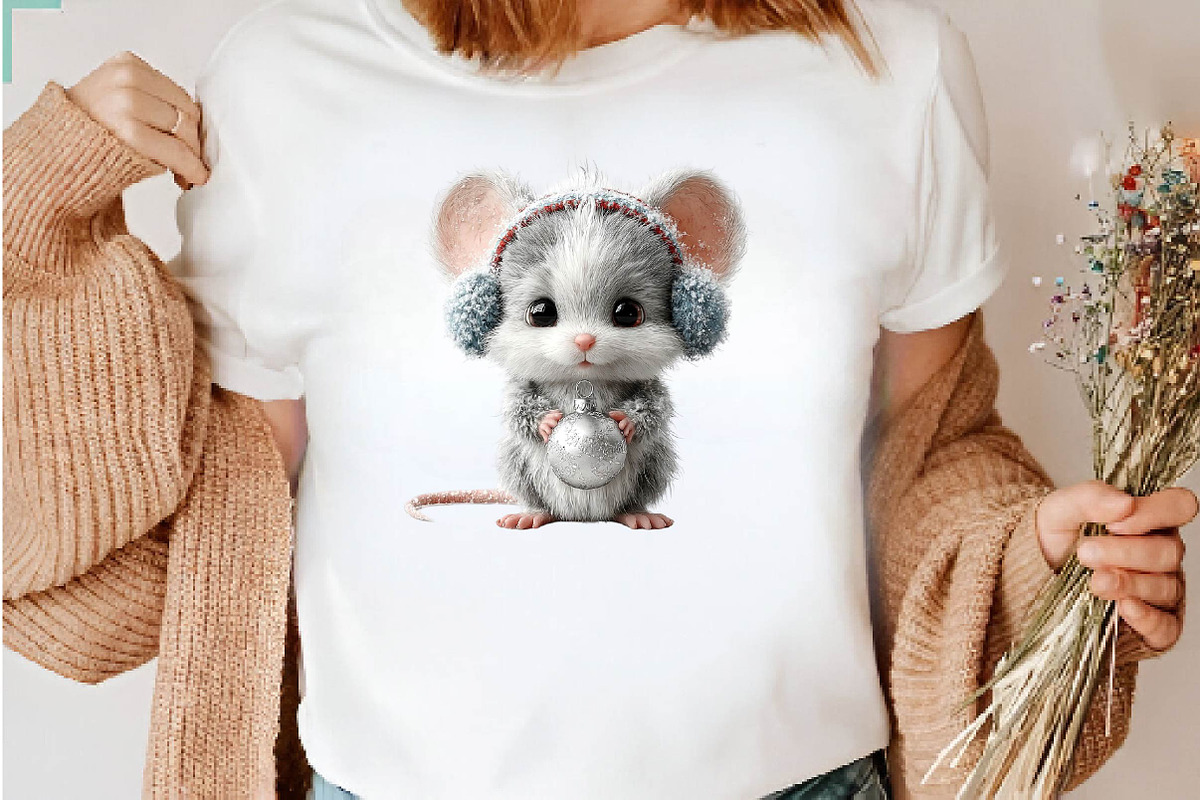 Christmas Mouse Clipart Set, a Seasonal Illustration by CreationArt (Photo 6 of 7)