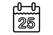 Calendar icon, an Outline Icon by Sumberpangan (Thumbnail 1 of 3)