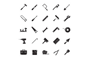 Construction tools glyph icons set, an Icon by IMG Visuals