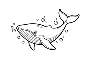 Whale Line Art Vector Bundle, an Illustration by yasushie (Thumbnail 41 of 51)
