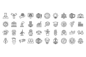 Esg icons set. Esg environmental, a Finance Illustration by Ylivdesign
