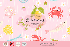 ute Sardine Seamless Pattern