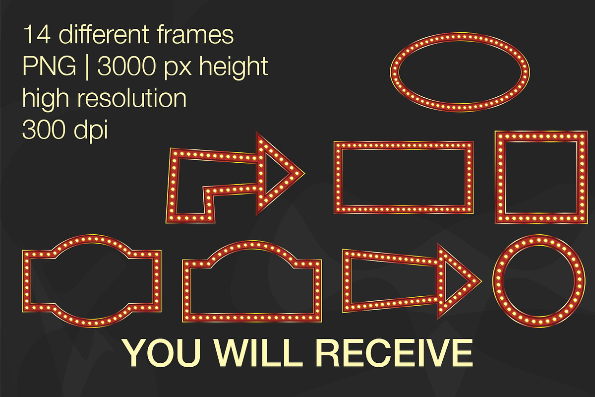 Red marquee frames bundle, an Object Graphic by MariiaVD (Photo 3 of 4)