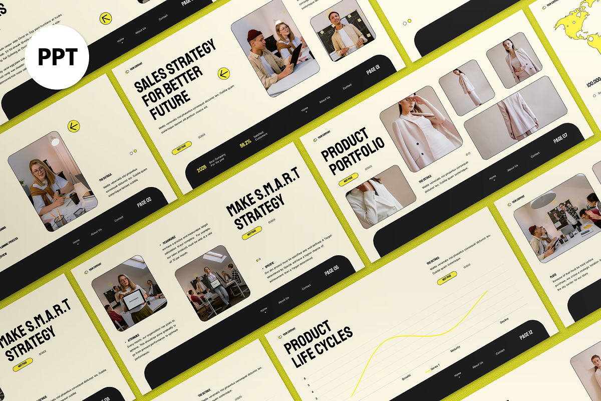 Black Modern Sales Strategy Plan PPT, a Presentation Template by graphicook (Photo 1 of 4)
