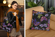 Blue flowers and butterflies, a Pattern Graphic by Matrioshka (Thumbnail 9 of 9)