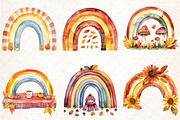 Watercolor Rainbow Autumn Clipart, an Illustration by Libby Wishes (Thumbnail 7 of 7)
