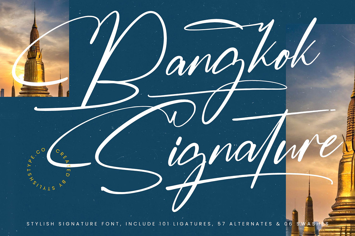 Bangkok Signature Stylish Signature, a Script Font by stylishtype.co (Photo 1 of 20)