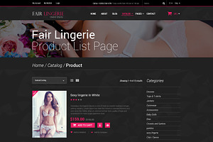 Fair Lingerie Ecommerce PSD Template