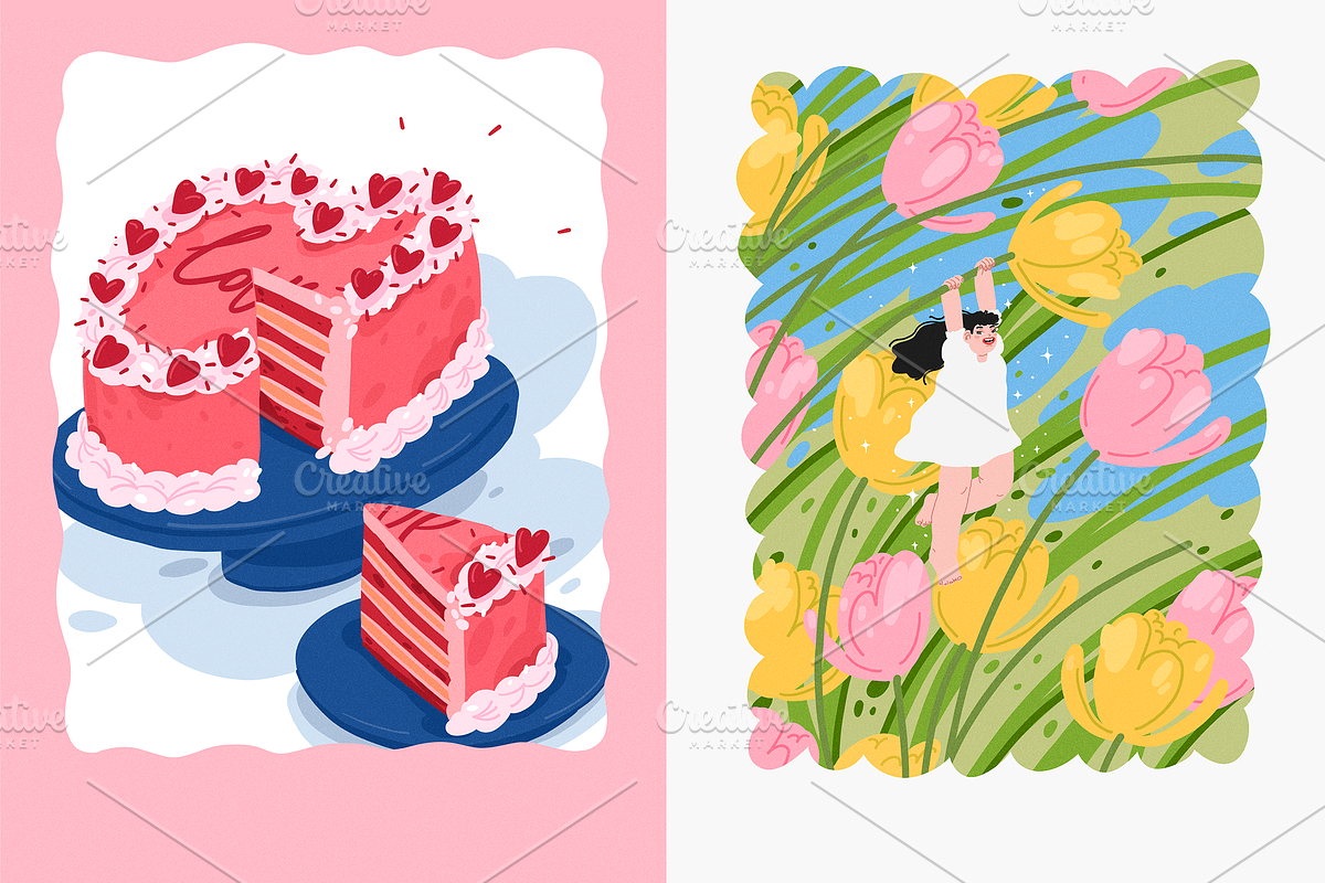 Aesthetic Birthday Cards ENG/GER, a Decorative Illustration by Schumacher Shop (Photo 9 of 18)