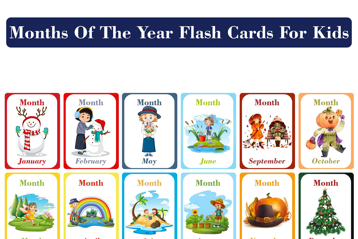 Months of the Year Flash Cards, a Card Template by DigitalsDesigns (Photo 4 of 4)