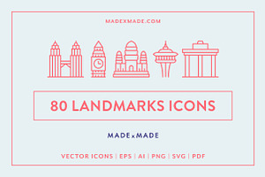 Landmarks Line Icons