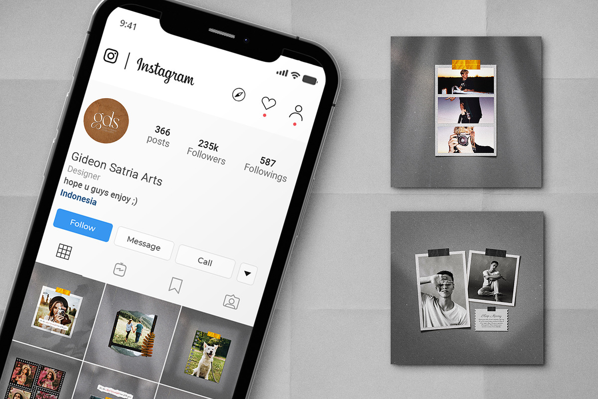 60 IG Post & Stories Film Frames, a Social Media Template by DVLOOP MOCKUP (Photo 8 of 14)