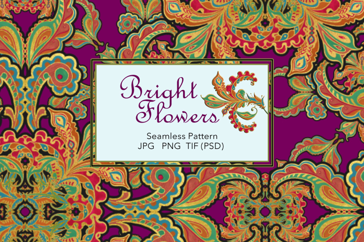 Bright flowers, a Texture Illustration by ilustrinna (Photo 1 of 8)
