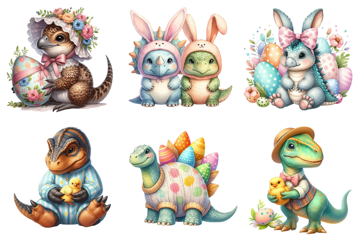 Cute Dinosaurs Easter Costumes PNG, a Graphic by CitraGraphics (Photo 3 of 4)