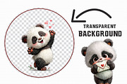 Valentine Panda Clipart, an Illustration by Libby Wishes (Thumbnail 4 of 6)