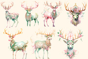 Victorian  Christmas deer , Clipart, an Animal Illustration by Hello My Print (Thumbnail 6 of 10)