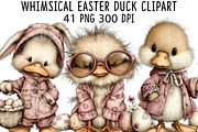 Whimsical Easter Duck Clipart, an Illustration by CraftArtStudio (Thumbnail 1 of 6)
