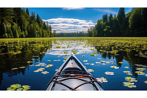 nature kayak lake ai generated, a Sports & Recreation Photo by pikepicture