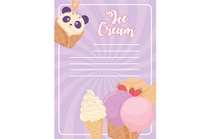 ice cream poster, a Food Illustration by studiogstock