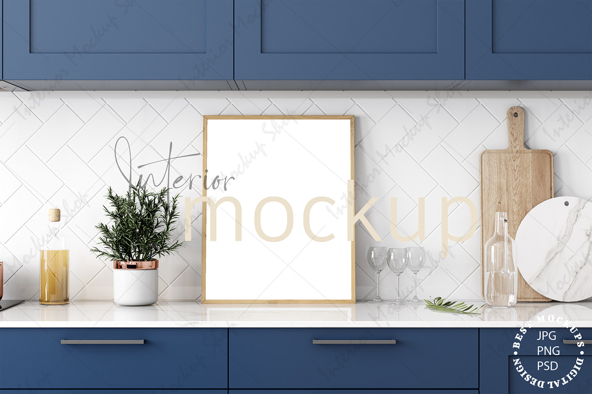 Kitchen Frame Mockup PSD JPG, a Poster Template by Mockup Shop (Photo 1 of 2)