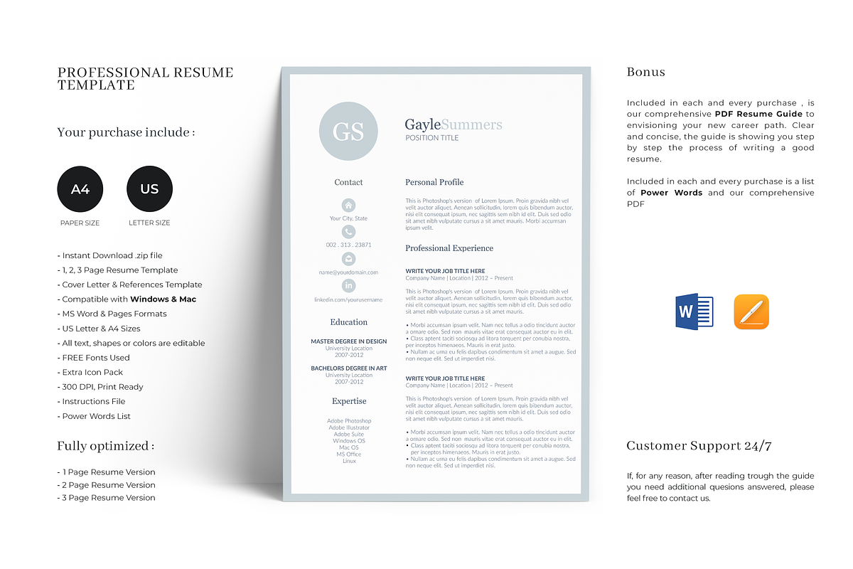 Creative and Professional Resume, a Resume Template by GraphicFlava (Photo 1 of 8)