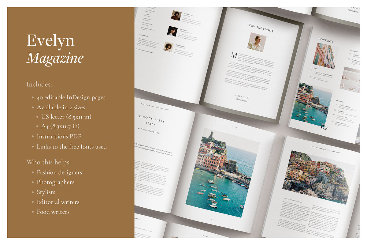Evelyn | Magazine Template, a Magazine Template by Made for Creatives (Photo 2 of 7)