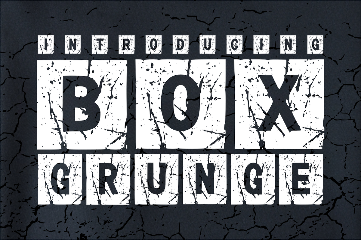 Box Grunge – Stamped Display Font, a Slab Serif Font by KiddoGlyphs Studio (Photo 1 of 5)