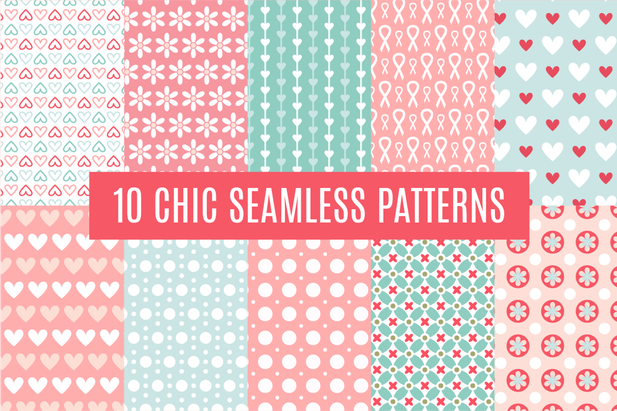 10 Chic Seamless Pattern Set, a Background Graphic by KannaaDesign