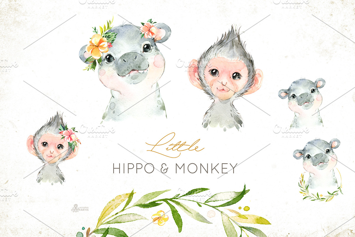 Africa. Little Watercolor Animals, an Animal Illustration by OctopusArtis (Photo 4 of 11)