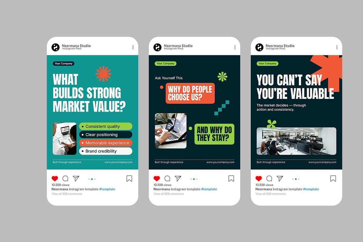 Teal Marketing Value Instagram Post, a Social Media Template by Neermana (Photo 4 of 4)
