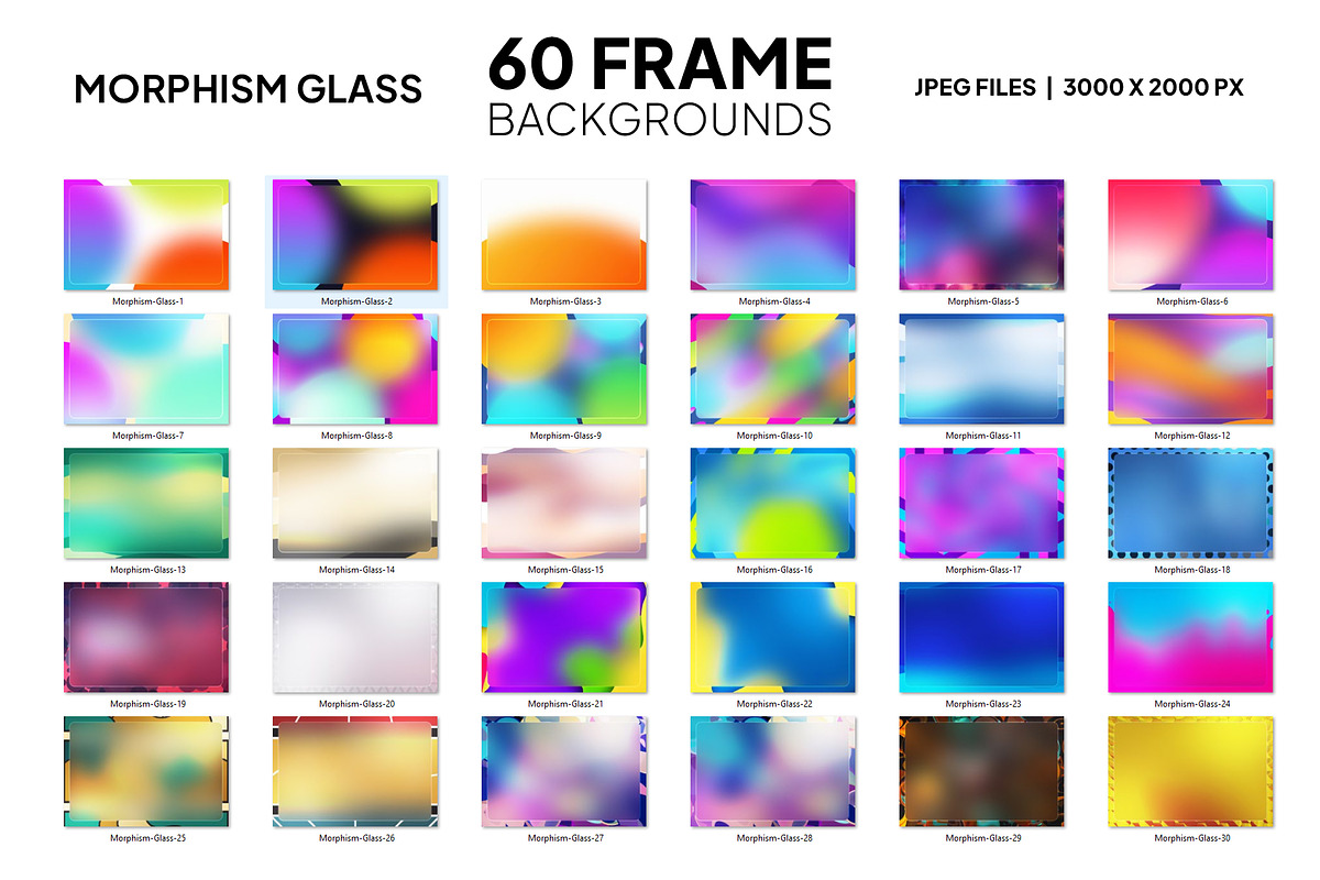 60 Morphism Glass Frame Background, a Background Graphic by Intenseartisan_Stock (Photo 2 of 3)