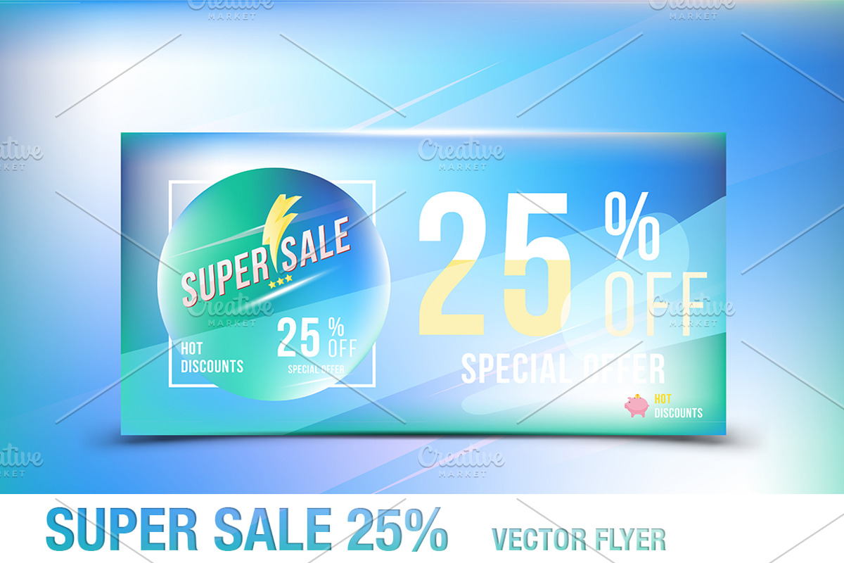 Super sale 25% offer. Flyer template, a Flyer Template by VADISH ZAINER (Photo 1 of 4)