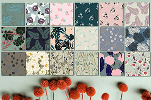 18JPG/EPS Tropical floral pattern