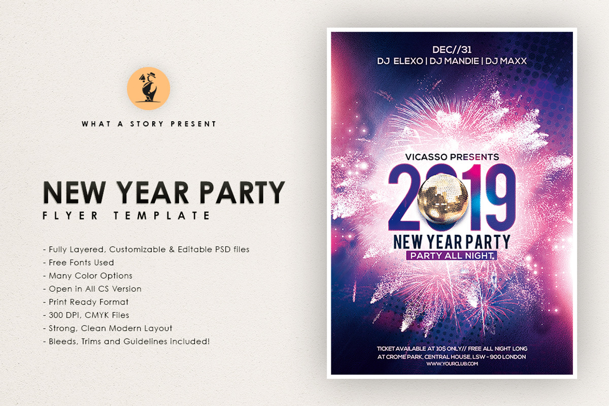New Year Party, a Flyer Template by What a Story (Photo 1 of 5)