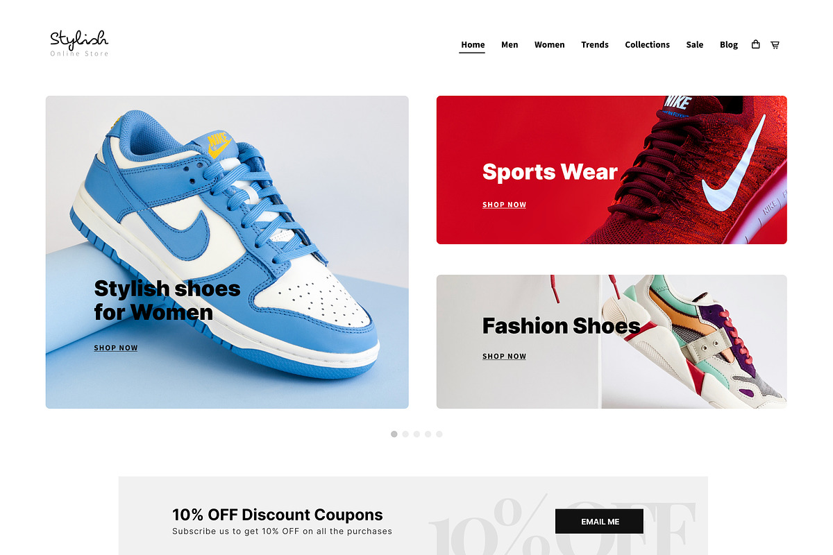 Stylish - Shoe Store eCommerce HTML, a HTML Template by TemplatesJungle