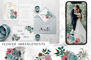 Moon & Flower Watercolor Clipart, an Object Graphic by Kate Creative Studio (Thumbnail 4 of 6)