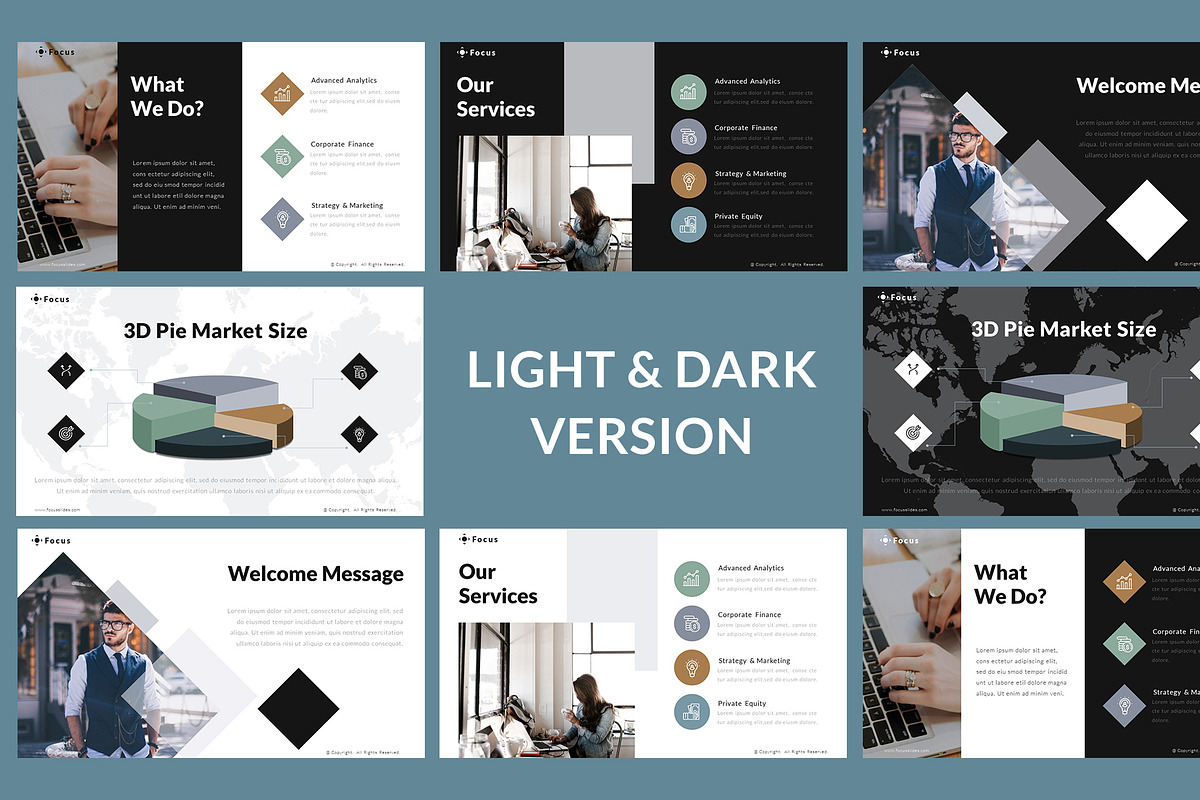 Focus PPT Design [135 Unique Slides], a Presentation Template by MotoCMS (Photo 8 of 8)