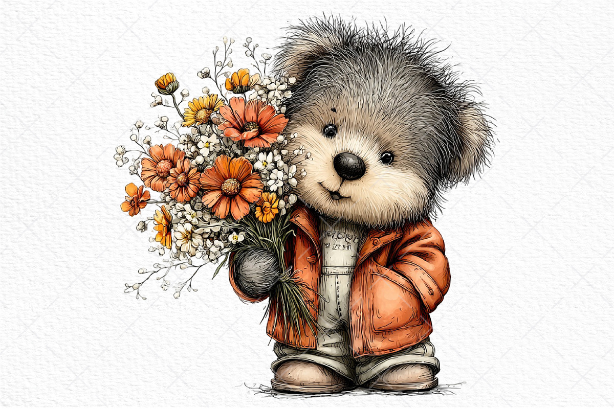 Whimsical Spring Teddy Bear Clipart, an Illustration by Craft Nest (Photo 10 of 11)