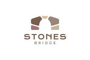 arch bridge stone colorful logo, a Branding & Logo Template by devastd