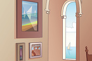 Light Living Room in Oriental Style, a Decorative Illustration by LEKS illustrations (Thumbnail 5 of 5)