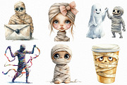 Watercolor Halloween Mummy Clipart, an Illustration by Craft Nest (Thumbnail 2 of 6)