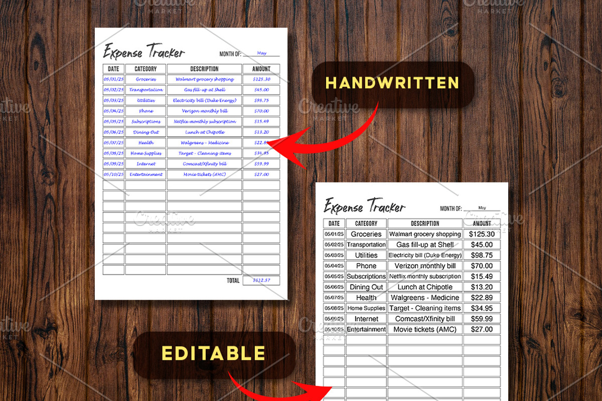 Editable Expense Tracker, a Stationery Template by Graphicsnext (Photo 3 of 7)