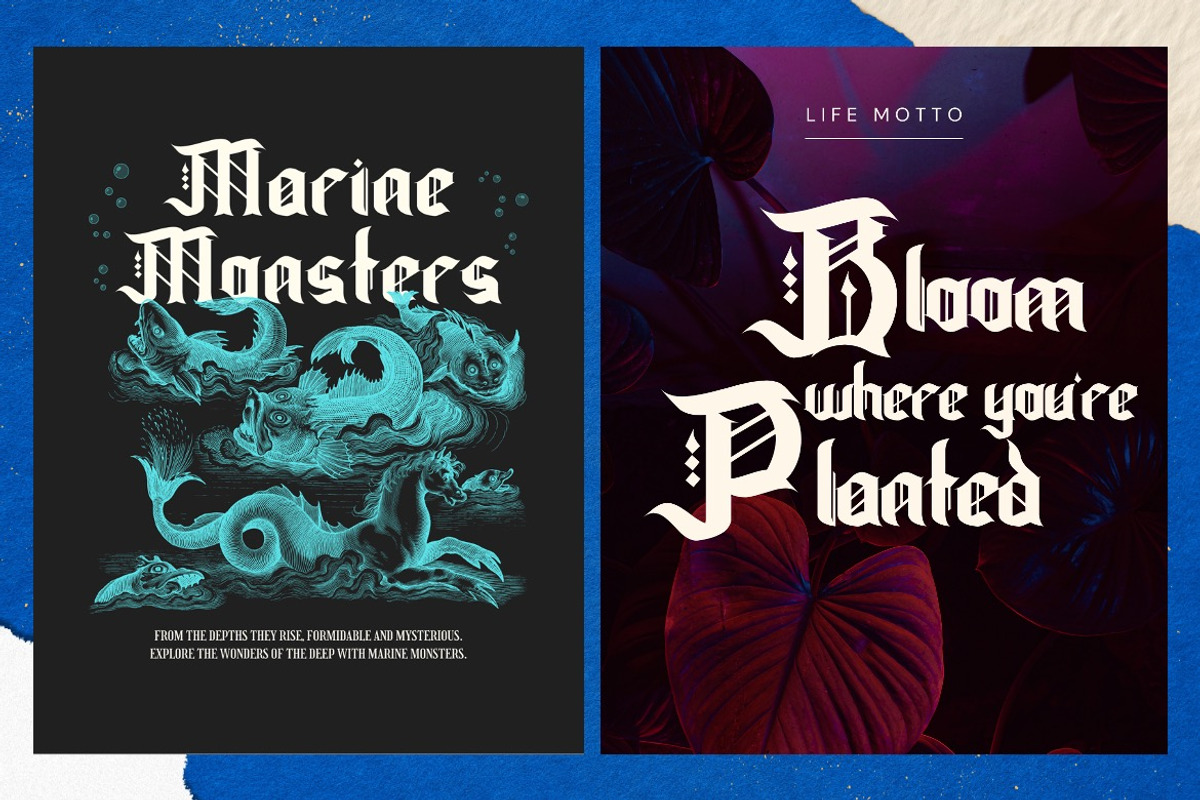 Cloestu - Classic Blackletter Font, a Blackletter Font by Dhabee (Photo 4 of 15)