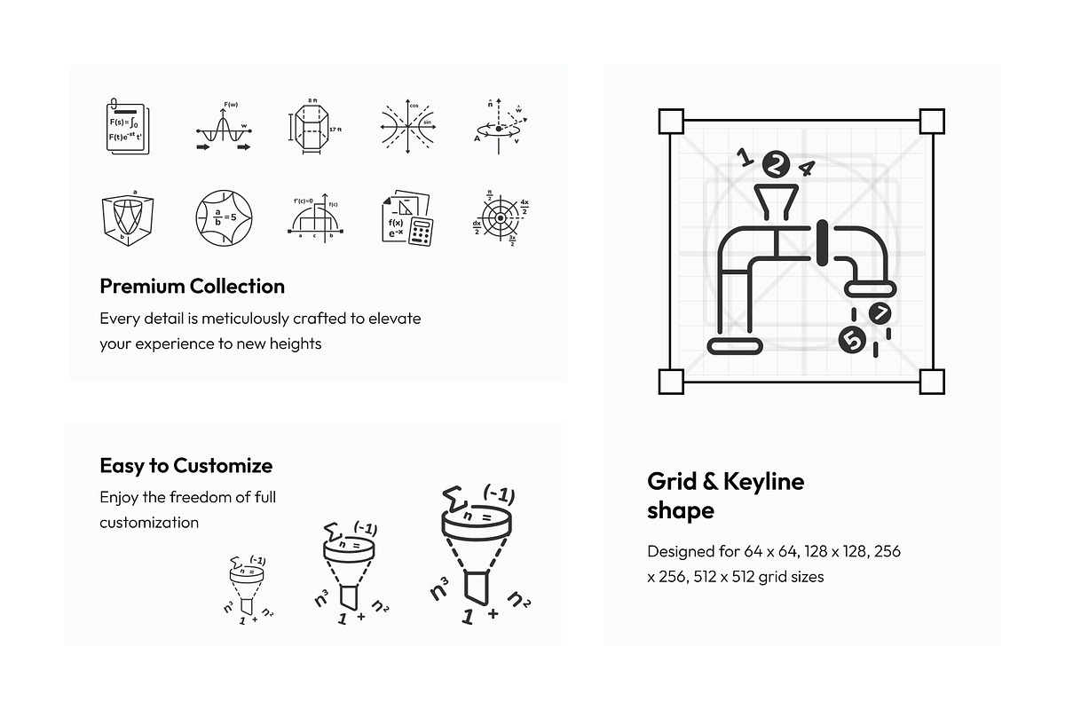 Linear Calculus Icons, an Outline Icon by Prosymbols (Photo 3 of 5)
