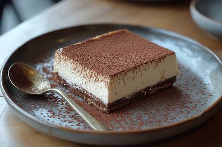 Delicious Tiramisu Dessert on Plate, a Background Photo by Pixeness