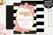 Pink and Gold Bridal Shower Invite, an Invitation Template by Blush Roses Print (Thumbnail 1 of 2)